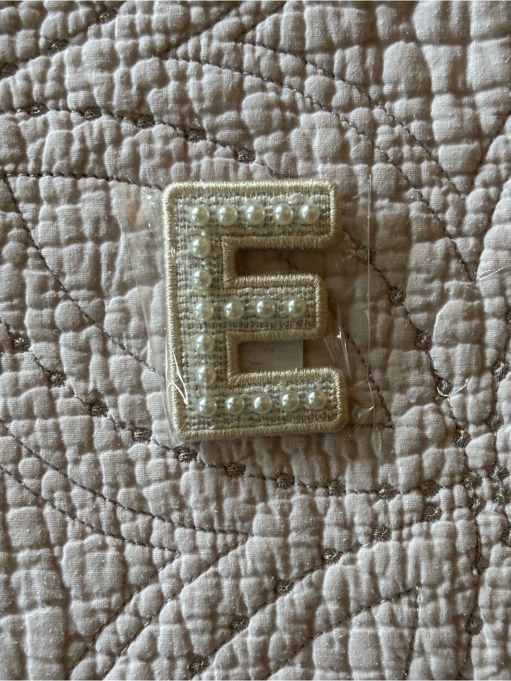 Stoney Clover Lane White Pearl Letter Patch - E
